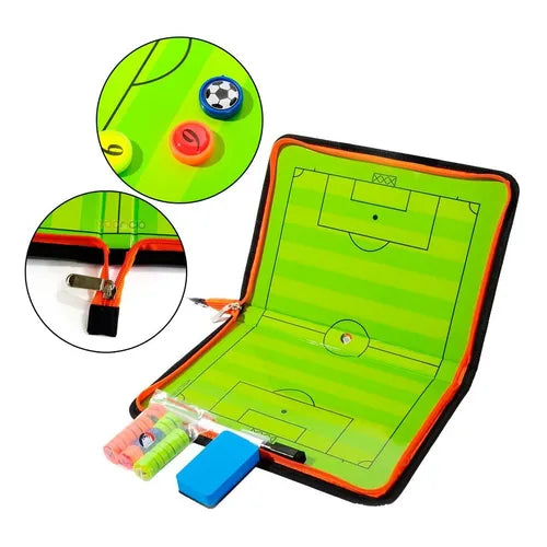 Tabla Táctica Plegable para Entrenador de Fútbol — Pizarra Magnética con Marcadores | iFocus Fit