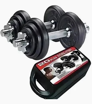 Kit de Pesas 20 Kg Negro — Set Modular con Barra y Discos para Gimnasio en Casa | iFocus Fit