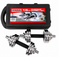 SET PESAS ELECTROPLATEADO 15KG