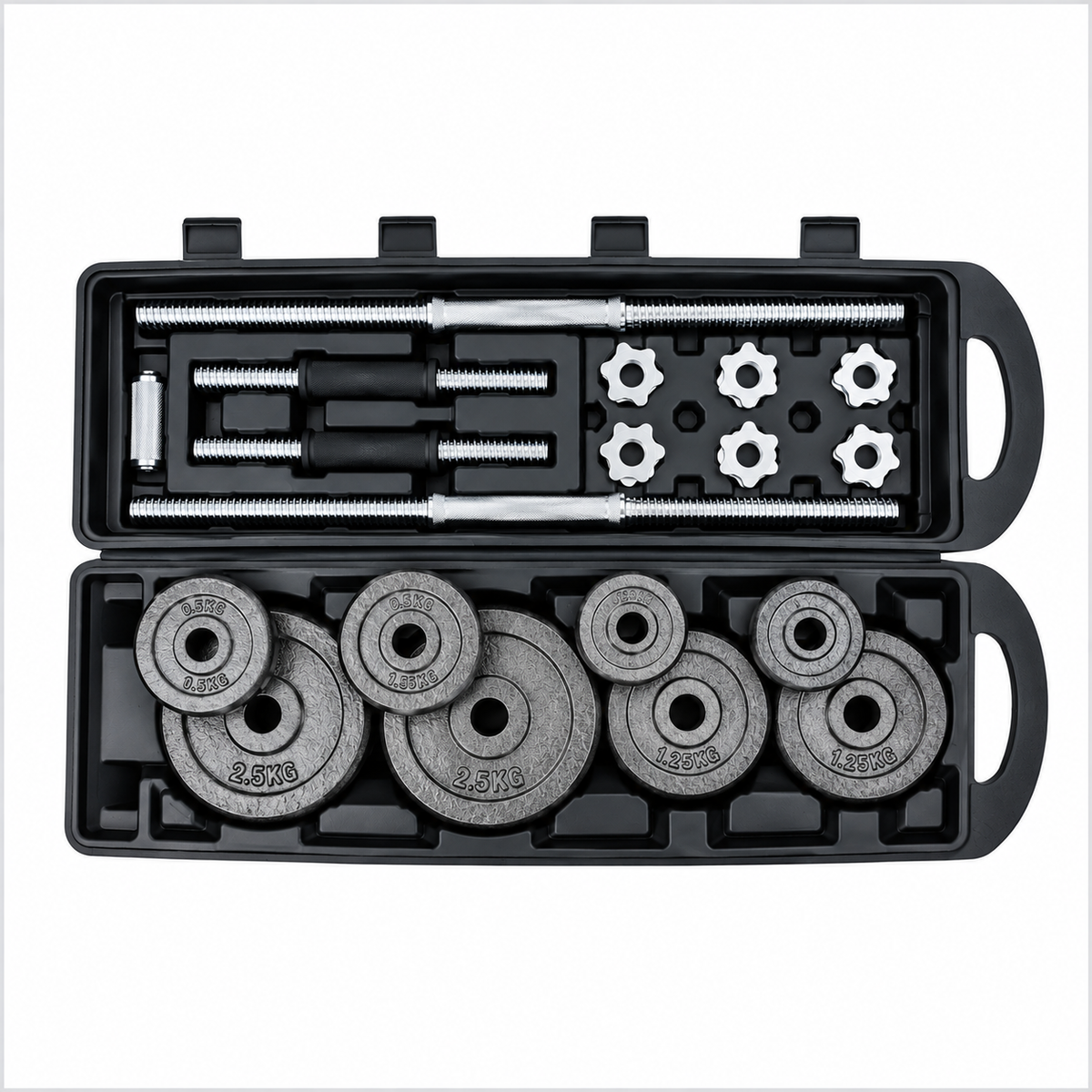 Kit Juego de Pesas 50Kg Negras — Set Multifuncional | iFocus Fit