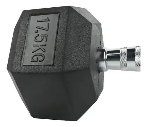 MANCUERNA ENCAUCHETADA 17.5KG (HEXAGONAL) — Mancuerna Profesional de Alto Rendimiento | iFocus Fit