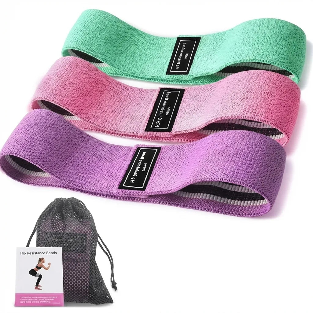 Set De Bandas Elásticas Tela X 3 — Kit de Resistencia para Glúteos y Piernas | iFocus Fit
